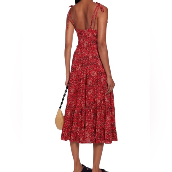 Ulla Johnson Kali Dress Midi Tiered Poppy Floral Boho Fairy Feminine Size 2 - Picture 12 of 13